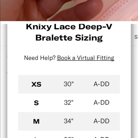 Knix Knixy Lace Deep V Bralette in Honey Peach Size XL - Picture 8 of 8